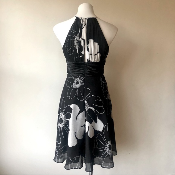 LONDON TIMES Retro 90's Style Floral Halter Fit & Flare Party Dress, 4P - Picture 7 of 10